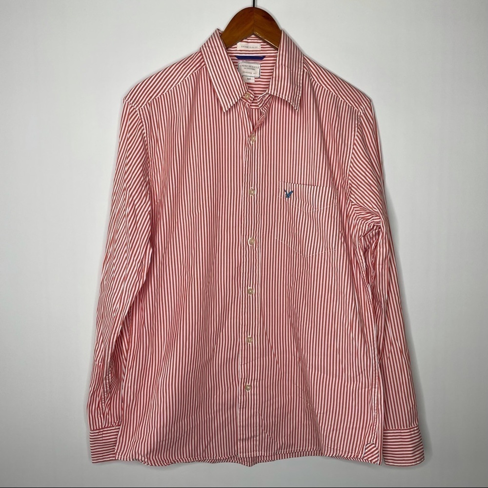 American Eagle Striped Vintage Slim Fit Shirt